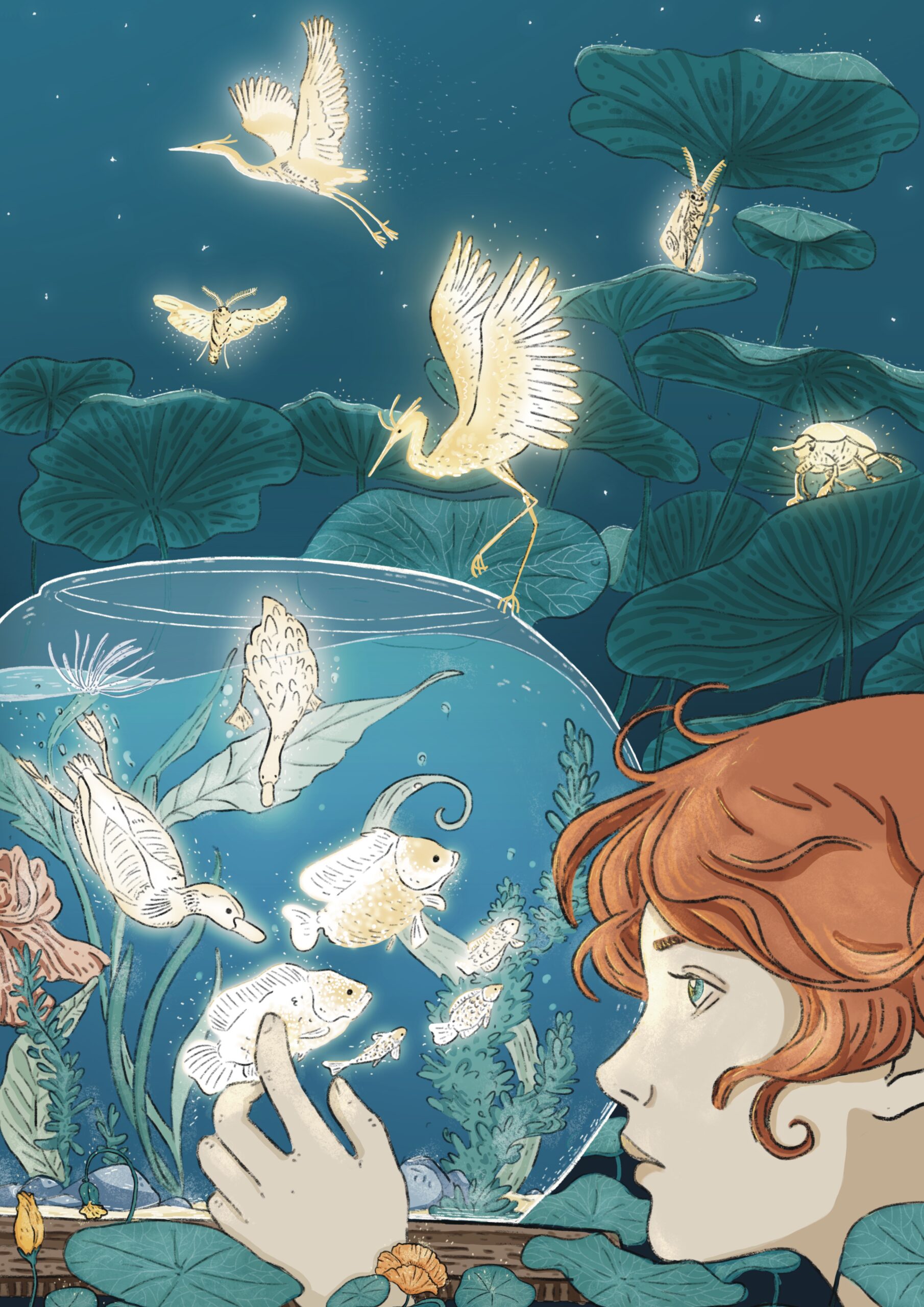 Illustrazione ispirata alla poesia “La pace delle cose selvagge” di Wendell Berry, realizzata per il concorso La Poesia Illustrata.